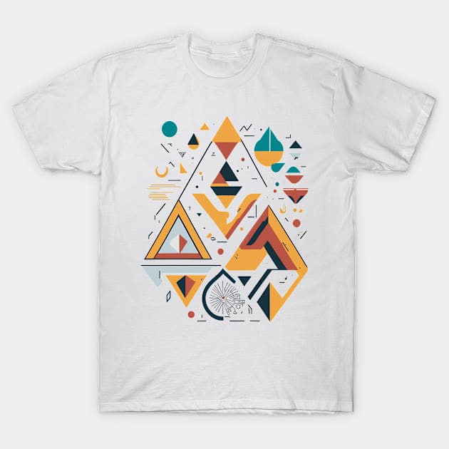 Minimal Bohemian Style Geometric Triangle T-Shirt by ElMass